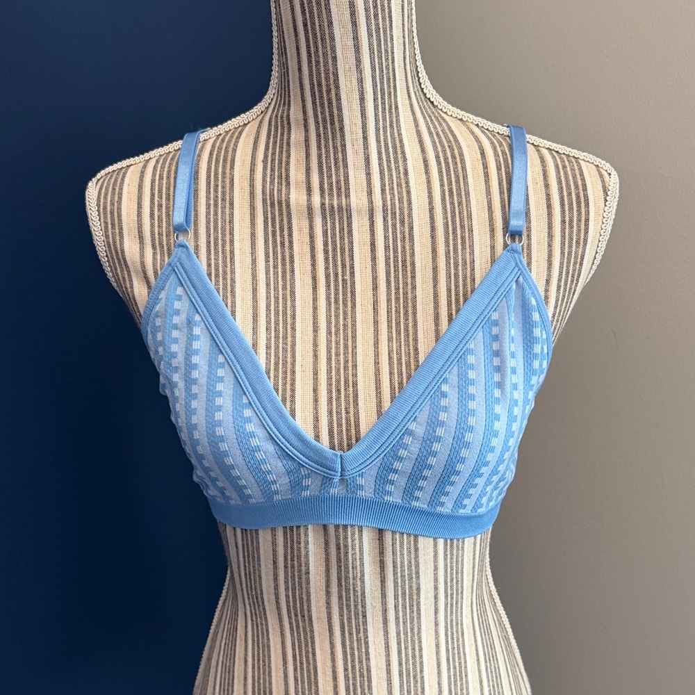 Blue Striped Women's Bralette